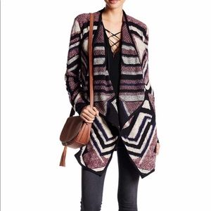 Lucky Brand Intarsia Knit Cardigan Multi Color